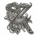 chiffre 7 bts logo tattoo design idea