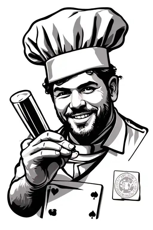 chef, Florida, sports, gambling themed tattoo tattoo design idea