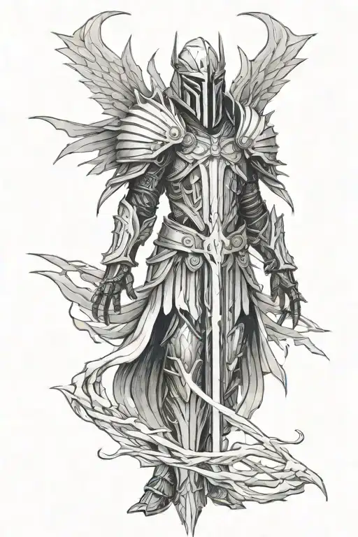tyrael from diablo tattoo design idea