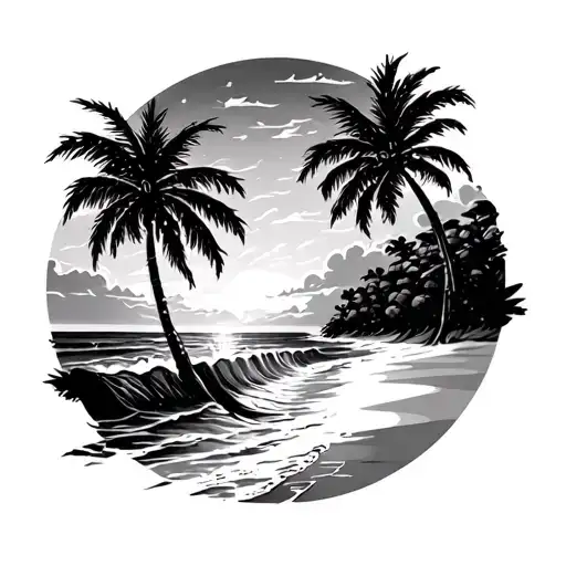 beach theme bicept tattoo black tattoo design idea