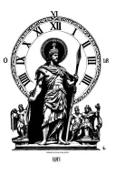 greek statue, roman numeral dates, roman soldier, egipty gods tattoo design idea