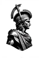 greek statue, roman numeral dates, roman soldier, egipty gods tattoo design idea