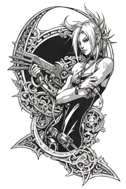 bras final fantasy 7 tattoo design idea