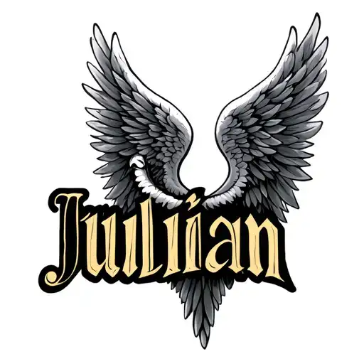 "Julian" angel wings tattoo design idea