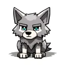 cute Minecraft wolf sitting grey tattoo design idea
