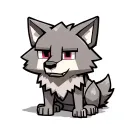cute Minecraft wolf sitting grey tattoo design idea