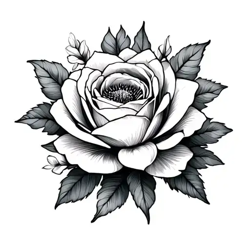 Rose, Carnation, Water Lily, Honeysuckle, Gladiolus, Poppy, Larkspur, Snowdrop Tattoo tattoo design idea
