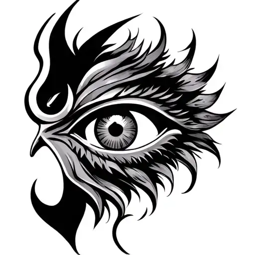 turkish warrior and evil eye tattoo design idea