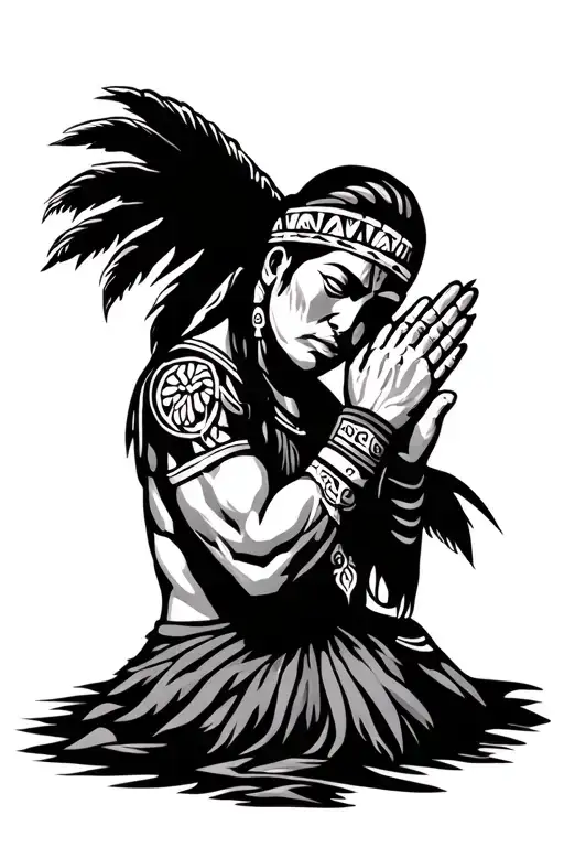 taino warrior praying fore arm tattoo tattoo design idea