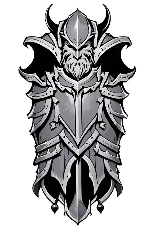 simple dwarven armor tattoo design idea