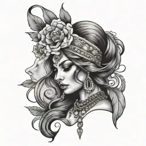 Gypsy tattoo design idea