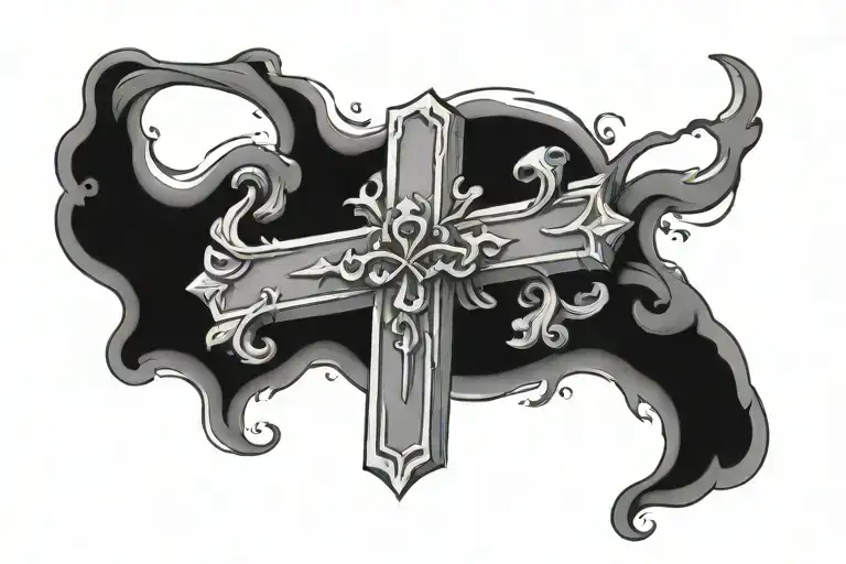 Surrender with a cross next to it  tattoo design idea