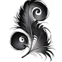 single mallard curl duck feather feather feather tattoo design idea