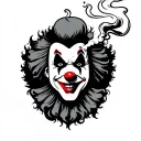 icp blunt smoking clown tattoo design idea