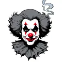 icp blunt smoking clown tattoo design idea