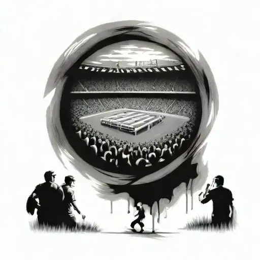 arrival at football stadium tattoo design idea
