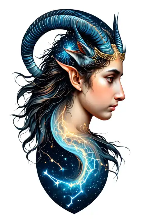 Sagitarius and capricorn constellation tattoo design idea