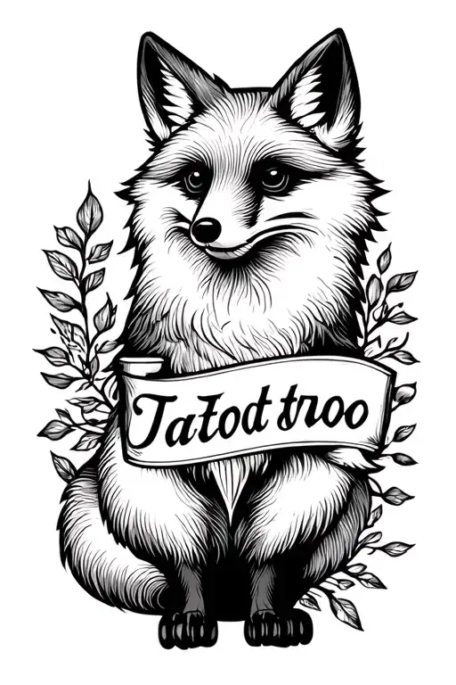fox solder word family tattoo design idea