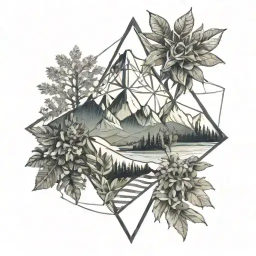 Plants, nature, Mountains, DNA tattoo design idea
