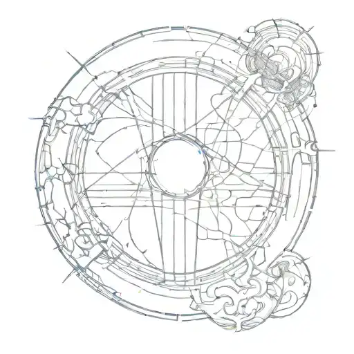 cursed bloody moon, with seams, many curves lines, cyber sigilism, crosses tattoo design idea