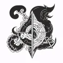 god symbol in alchemy tattoo design idea