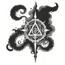 god symbol in alchemy tattoo design idea