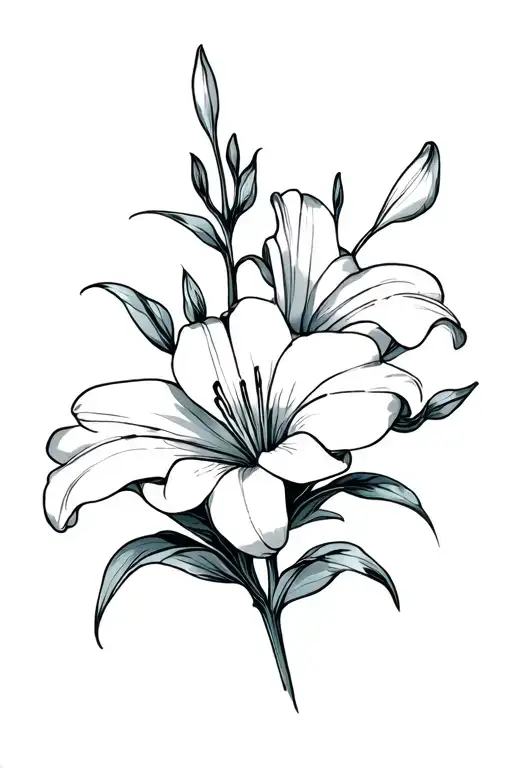 lilly flowers in burgundy colour tattoo tattoo design idea