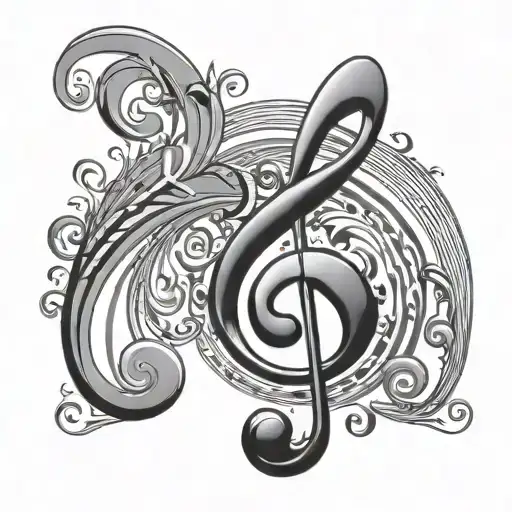 bass clef tattoo design idea