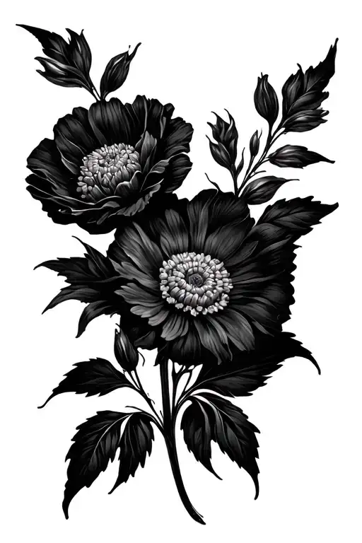 Flowers very fine lines for length tattoo tattoo design idea