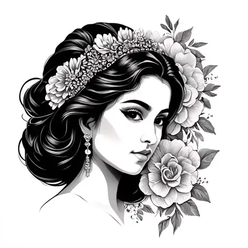 philippine lady head tattoo design idea