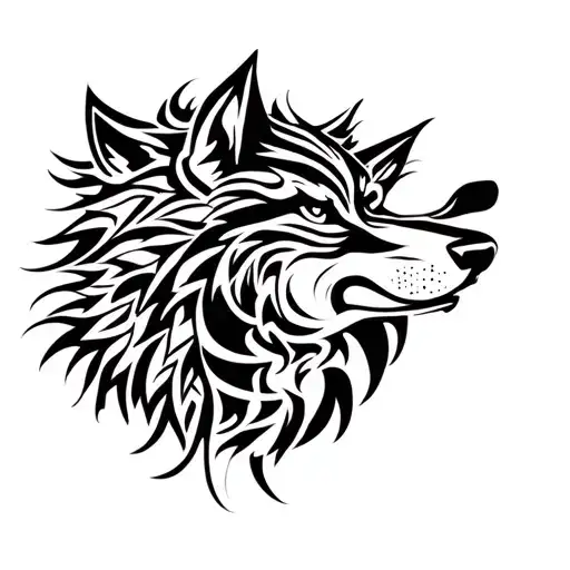 Wolf head tattoo design idea