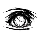 kurumi tokisaki anime character clock eye looking tattoo design idea