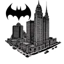 Nashville TN batman building view tattoo design idea