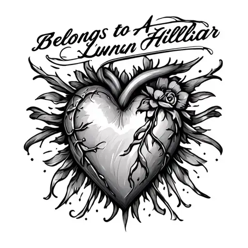 "Belongs to Amber Lynn Hilliar " heart tattoo design idea