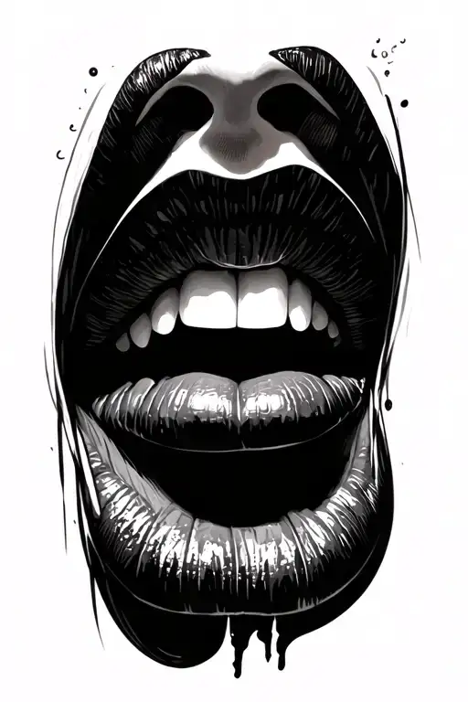 Vampire lips tattoo design idea
