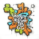 brick wall with graffiti writing tattoo design idea