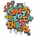 brick wall with graffiti writing tattoo design idea