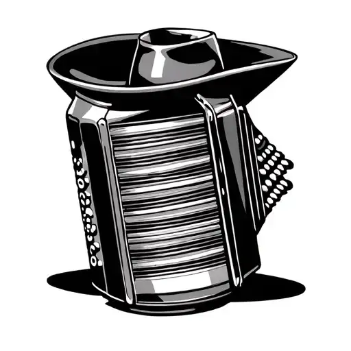 bud light beer can sumbrero hat accordion Willie Macias in loving memory tattoo design idea