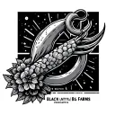 bèer glass and hook with bs farms tattoo design idea