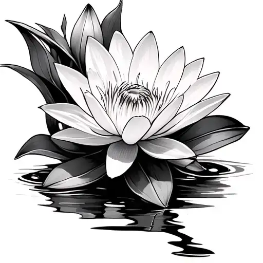 Water Lily And Daffodil tattoo design idea