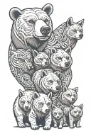 bear, Berlin, cat, Wolf, family tattoo design idea