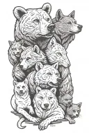 bear, Berlin, cat, Wolf, family tattoo design idea