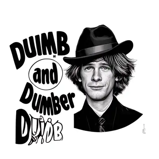 Matching tattoos of the words “Dumb and Dumber” pbut one with “dumb” circled and the other with “dumber” circled  tattoo design idea