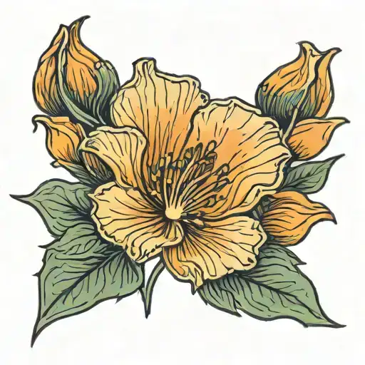 California poppy filipino tribal tattoo design idea