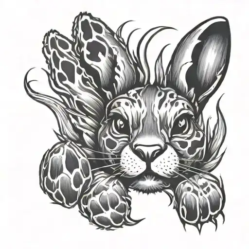 Rabbit Paw Print tattoo design idea
