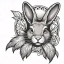 Rabbit Paw Print tattoo design idea