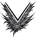 v shape tattoo design idea