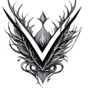 v shape tattoo design idea