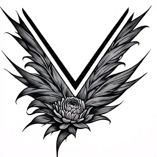 v shape tattoo design idea