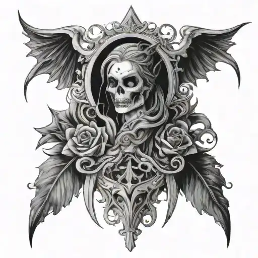 2004 in gothic style tattoo design idea